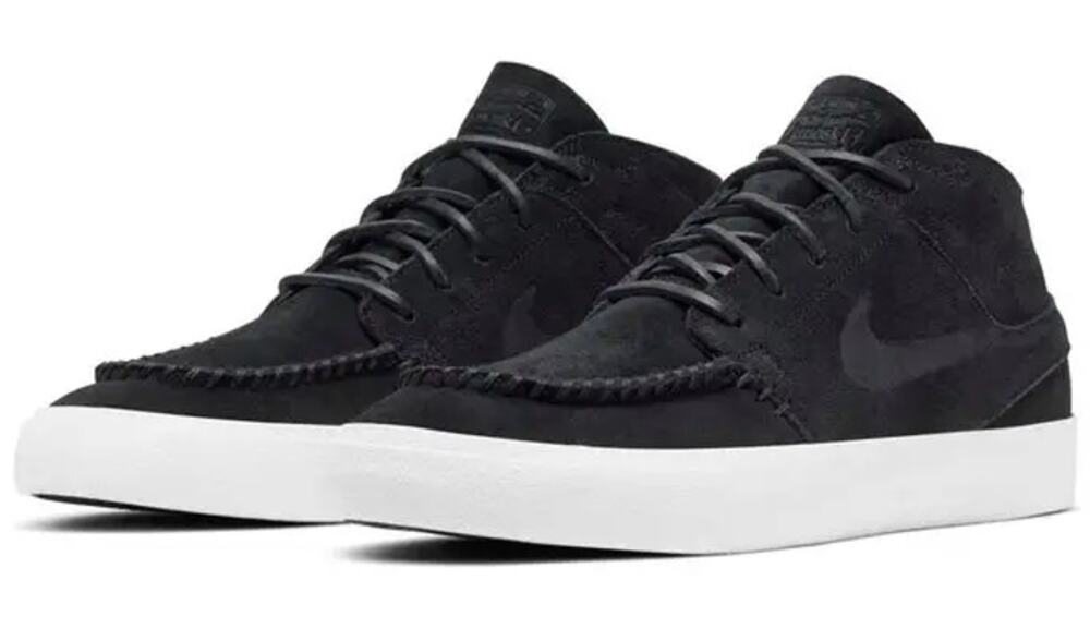 Nike Big Kids Zoom Stefan Janoski Mid SB Sneakers Size 5.5 Black Leather NWOB